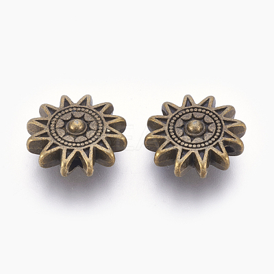 Tibetan Style Alloy Sun Beads TIBEP-GC188-AB-NR-1