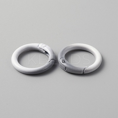 Gradient Color Zinc Alloy Spring Gate Rings PALLOY-WH0001-82E-1