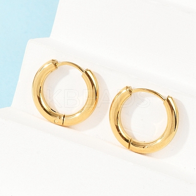 Ion Plating(IP) 304 Stainless Steel Huggie Hoop Earrings X-EJEW-O087-06B-1