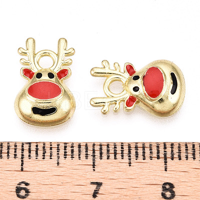 Golden Plated Alloy Enamel Charms X-ENAM-D040-E01-G-1