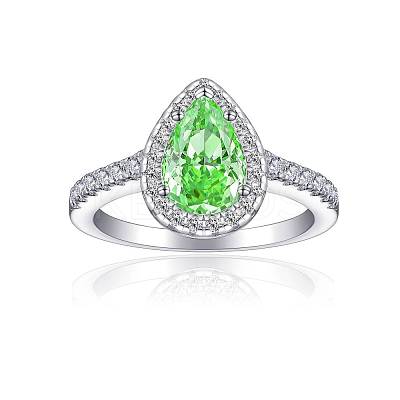 925 Sterling Silver Micro Pave Cubic Zirconia Plain Band Rings RJEW-P103-02P-E-1