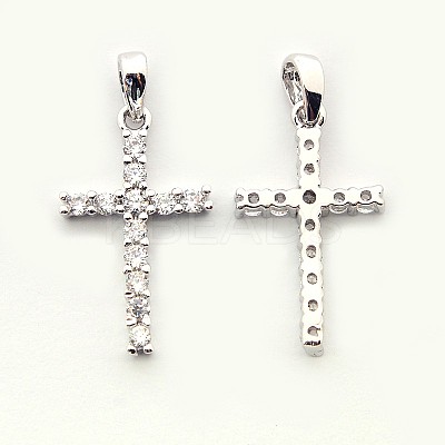 Brass Micro Pave Cubic Zirconia Pendants ZIRC-N009-10P-1