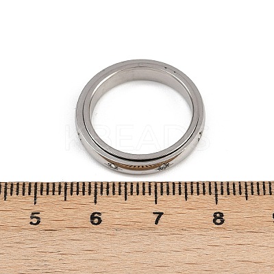 304 Stainless Steel Rhinestone Rotating Finger Rings LS-RJEW-A074-01C-P-1