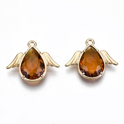 Faceted Glass Pendants X-GLAA-S191-001G-G-NR-1