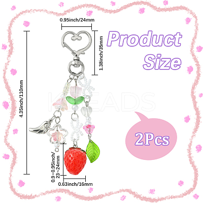 2Pcs Acrylic & Glass Pendant Decorations KEYC-SP0001-31-1
