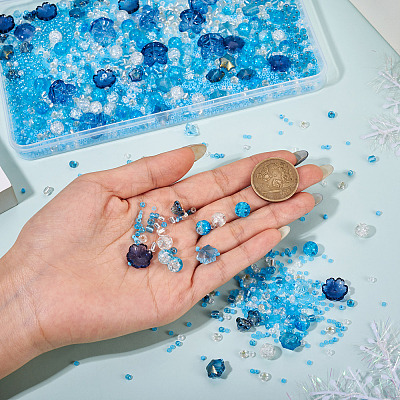 Transparent Spray Paint & Baking Paint Crackle Glass Beads GLAA-TA0003-45-1