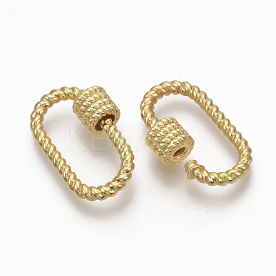 Brass Screw Carabiner Lock Charms KK-T047-02G-1