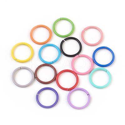 Spray Painted Iron Open Jump Rings IFIN-F149-B-1