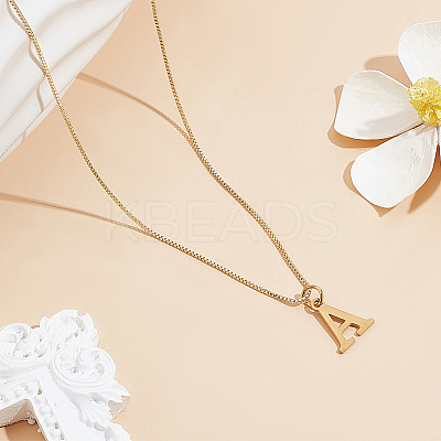 1pc 304 Stainless Steel Letter Pendant Necklaces NJEW-LP0001-38A-G-1