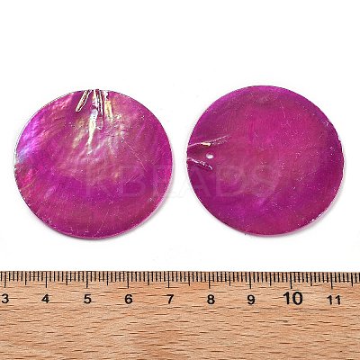 Spray Painted Natural Capiz Shell Pendants SSHEL-Z002-01E-1