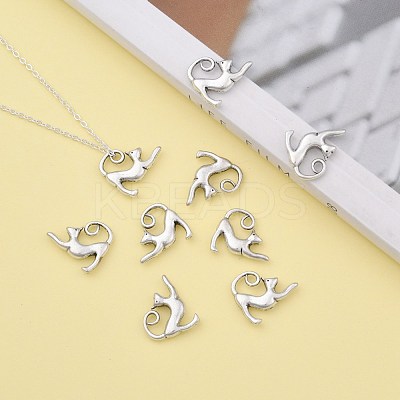 Tibetan Style Alloy Kitten Pendants X-TIBEP-A22092-AS-LF-1