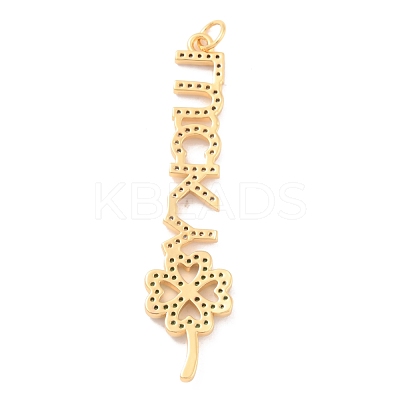 Eco-Friendly Brass Micro Pave Cubic Zirconia Pendants KK-K268-37G-1