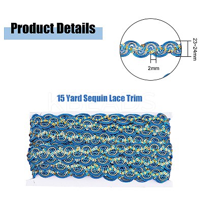 15 Yards Sparkle Polyester Lace Ribbon OCOR-WH0091-09A-1