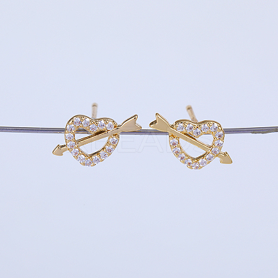 Elegant Cupid Heart Brass Stud Earrings AJ1399-1