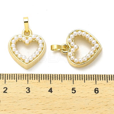 Rack Plating Brass with Plastic Pearl Pendants KK-L210-009G-1