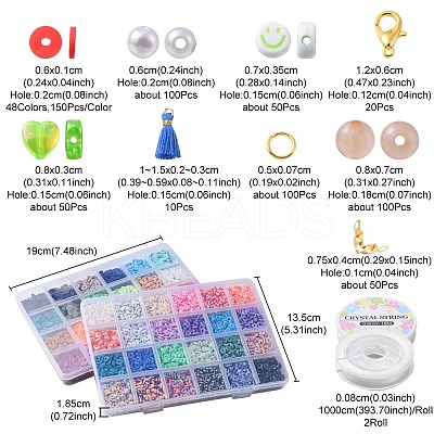 DIY Heishi Bracelet Necklace Making Kit DIY-YW0006-75-1