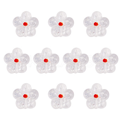 10Pcs Transparent Handmade Bumpy Lampwork Beads LAMP-TADJ0001-48F-1