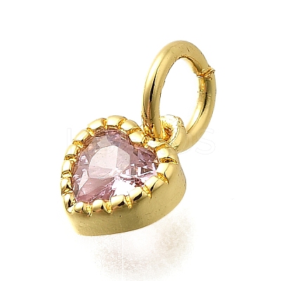Brass Micro Pave Cubic Zirconia Charms KK-P295-14G-01-1