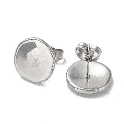 Non-Tarnish 304 Stainless Steel Flat Round Ear Studs for Women EJEW-P234-13P-1