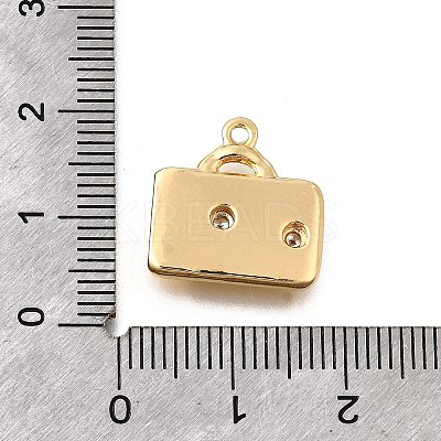 Brass Micro Pave Clear Cubic Zirconia Pendants KK-C096-16A-G-1