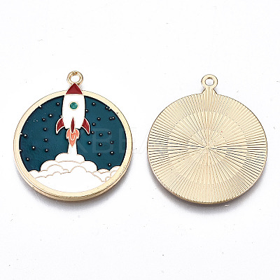 Eco-Friendly Alloy Enamel Pendants X-ENAM-Q437-016-NR-1