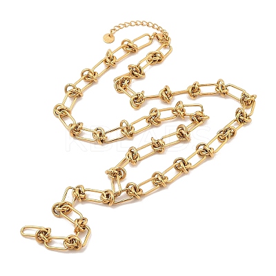304 Stainless Steel Kont Link Chain Necklace for Men Women NJEW-A032-05G-01-1