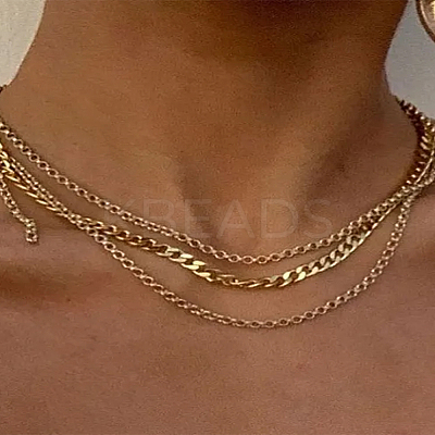 DIY 304 Stainless Steel Paperclip Chain Bracelet & Necklaces Making Kits DIY-LP0004-58-1