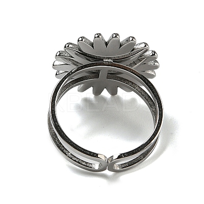 Sun 304 Stainless Steel Open Cuff Rings STAS-Z060-08P-01-1