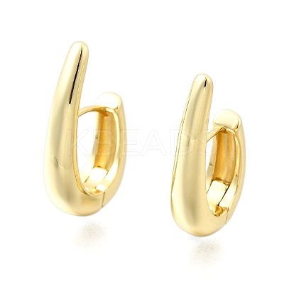 Brass Teardrop Hoop Earrings EJEW-Z121-09G-1