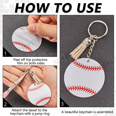 DIY Sports Ball Acrylic Pendant Keychain Making Kits DIY-SP0001-44A-1