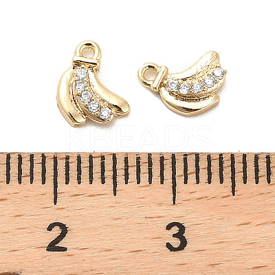 Brass Micro Pave Clear Cubic Zirconia Charms KK-C054-12G-1
