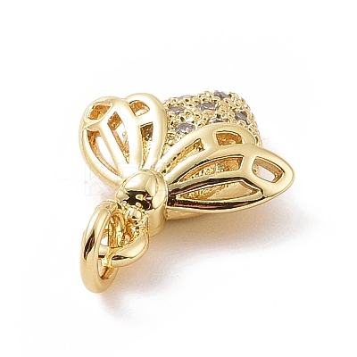 Brass Micro Pave Cubic Zirconia Charms KK-C012-12G-1