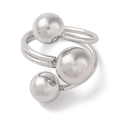 Non-Tarnish 304 Stainless Steel Adjustable Cuff Rings for Women RJEW-G315-04P-1