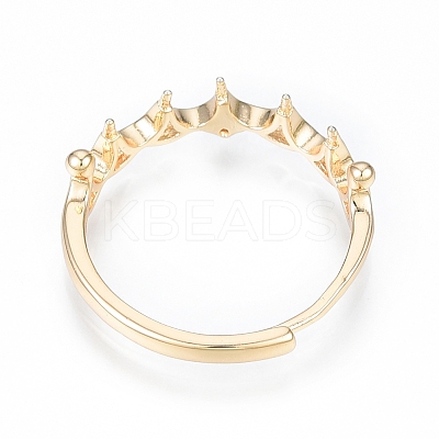 Brass Micro Clear Cubic Zirconia Adjustable Ring Settings LS-KK-T062-238G-1