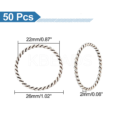 50Pcs Tibetan Style Alloy Linking Rings FIND-UN0002-01AS-1