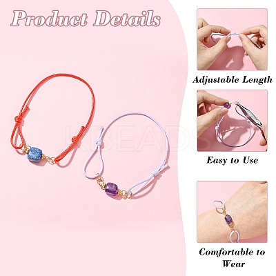 60Pcs 12 Colors Adjustable Waxed Polyester Cord Bracelet Making AJEW-CJ00011-1
