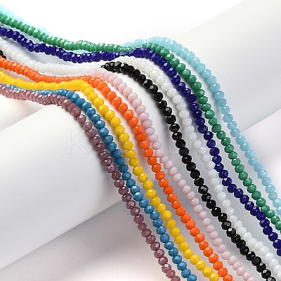 Faceted Rondelle Glass Beads Strands GLAA-I033-3mm-M-1