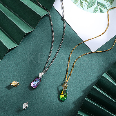 4Pcs 2 Colors 925 Sterling Silver Cubic Zirconia Pendants Bails STER-BBC0008-35-1