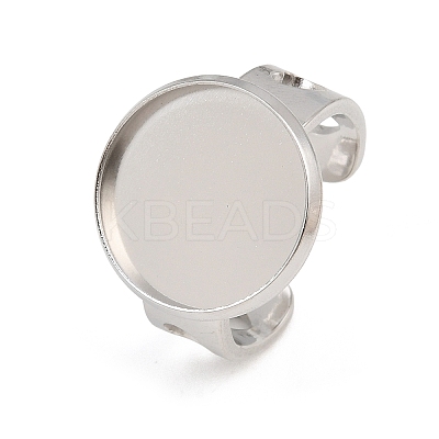 Hollow Heart 304 Stainless Steel Cuff Ring Components SA-CBA82C8-02E-P-1