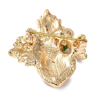 KC Gold Plated Alloy Enamel Strawberry Brooches JEWB-L017-01KCG-02-1