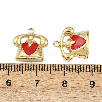 304 Stainless Steel Enamel Pendants STAS-P415-12G-1