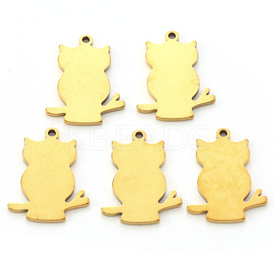 PVD Vacuum Plating 201 Stainless Steel Pendants STAS-N092-35B-G-1