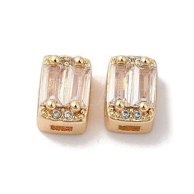 Brass Micro Pave Clear Cubic Zirconia Beads KK-G503-20G-1