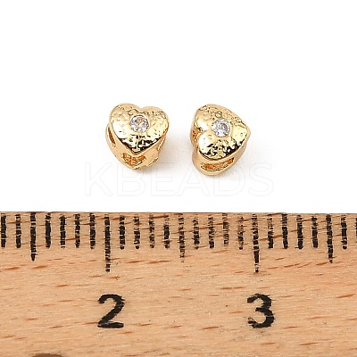 Brass Clear Cubic Zirconia Beads KK-D106-02G-1