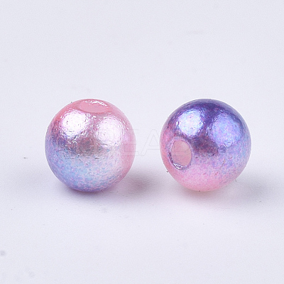 Rainbow ABS Plastic Imitation Pearl Beads OACR-Q174-12mm-13-1