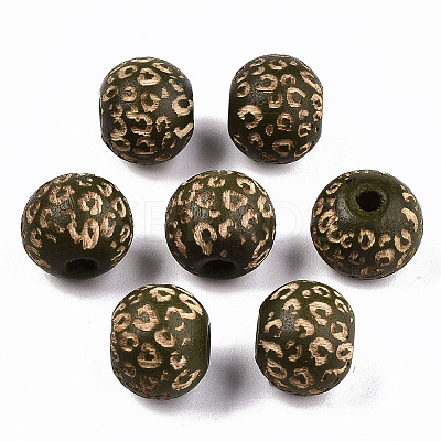 Painted Natural Wood Beads X-WOOD-T021-53A-04-1