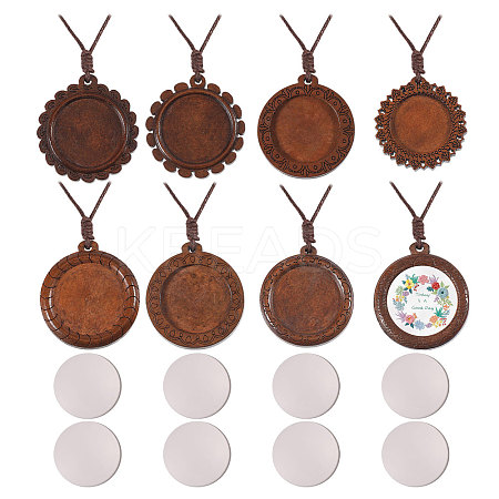 DIY Wood Pendant Decorations Making Kits HJEW-CA00076-1