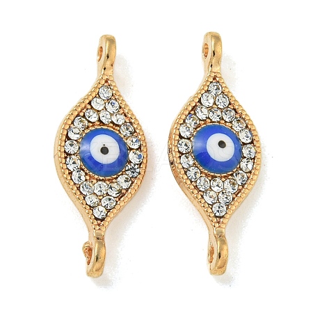 Alloy Blue Enamel Evil Eye Connector Charms ENAM-S003-03B-1