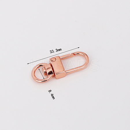Zinc Alloy Swivel Lobster Clasps PURS-PW0005-077RG-1