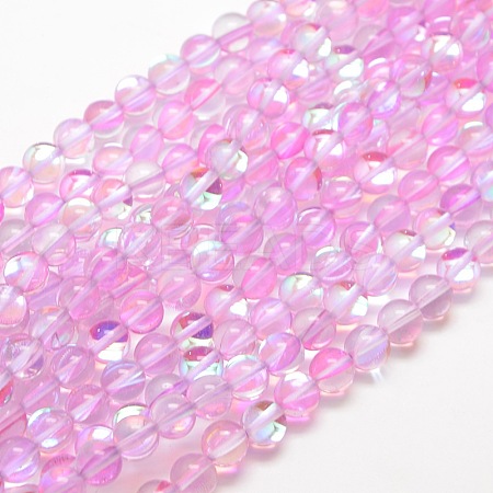 Synthetic Moonstone Beads Strands G-F143-8mm-01-1
